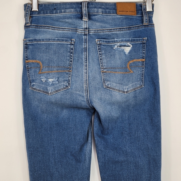 American Eagle Dream Super Hi-Rise Jegging Distressed Ripped 0 Regular - Picture 7 of 9
